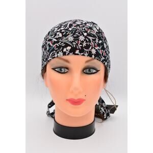 Soul Free Bandana Head Band Black Floral 100% Rayon NWT